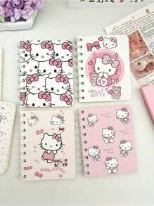 4pcs Sanrio Hello Kitty Spiral Notebooks - Thick & Cute Cartoon Theme Daily Memo Pad, Suitable For School, Office, Sanrio Stationery