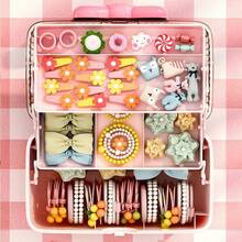 Bow Hair Accessory Organizer Box, Cute Hair Clips, Pins, Jewelry, Makeup Item Dust-Proof Storage Box ,Jewellery Box,Pouch,Makeup Brush Holder,Brush Holder,Perfume Organiser,Pouch Bag - Multicolor - View 11