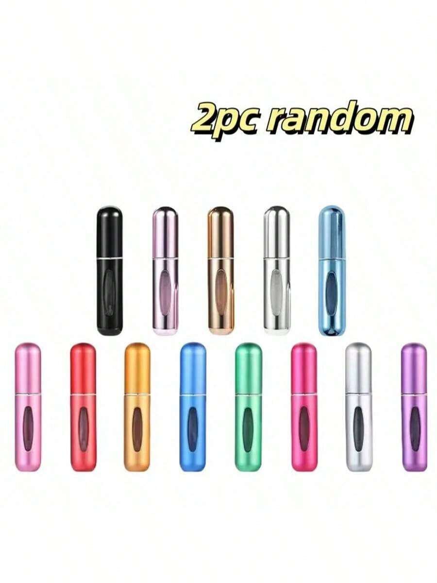 2pc Mini Refillable Perfume Atomizer Spray Bottle Set – Travel Size Fragrance Dispensers In Random Colors – Leakproof, Easy To Fill, Ideal For On-The-Go Use In Purses, Pockets, Gym Bags, Travel, Parties, Shopping & Everyday Scent Touch-Ups - 彩色 - 查看 1