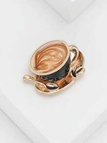 1 pezzo Spilla vintage a forma di tazza di caffè per donne, spilla a forma di attrezzo, adatta per borse, maglioni, cappotti, cappelli, scarpe, vestiti, completi