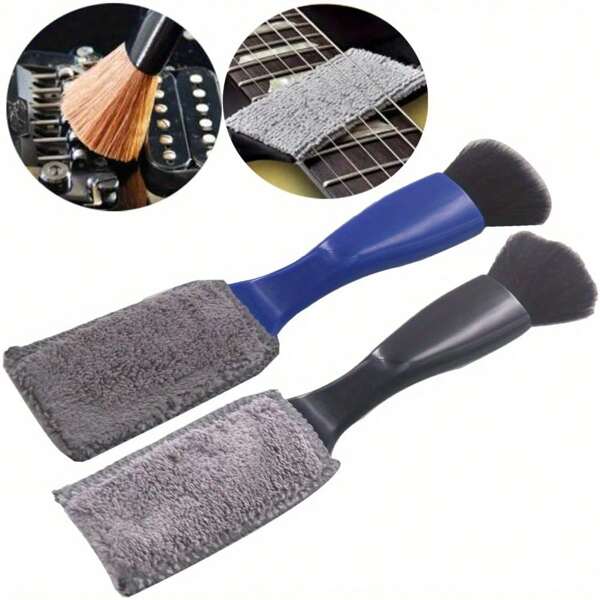 1pc Professional Guitar Cleaning & Care Tool - Double-Ended Multi-Functional Plastic Fingerboard & String Cleaning Brush, Gentle On Instrument Surface, Effective Dust Removal Maintenance Accessory For Guitar Maintenance, String Cleaning, Fingerboard Care, Musical Instrument Cleaning, Professional Guitar Care Routine, Essential Guitar Accessory, PlasBrush For Safe And Easy Instrument Maintenance