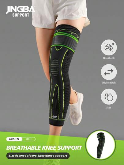 JINGBA SUPPORT 1 pieza Manga larga de soporte para la rodilla para hombres y mujeres - Compresión ajustable, ideal para deportes, senderismo, gimnasio y uso diario - Accesorios de gimnasia - Rodilleras deportivas - Rodilleras de gimnasia