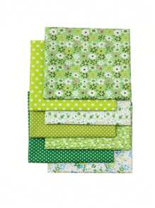 7pcs Floral Patchwork Multicolor Fabric Set, Flat Pattern Floral Cloth For DIY Sewing, Scrapbooking, Quilting; 7pcs 9.84*9.84 Inch(25*25cm) Blue Cotton Fabric Scraps For Handmade Doll Clothes, Quilting, Patchwork; 7pcs Blue Floral Woven Square Quilting Fabric For Clothing Patches And Handmade DIY Floral Textiles