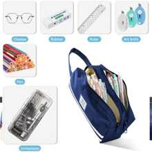 Hoinya Pencil Case For Boys, Large Pencil Case Office Stationery Makeup Bag Pouch Bag Pen Holder Portable School Supplies For School Office College Students Girl Boy Adult Teen(Blue),Pencil Pouch,School Bag