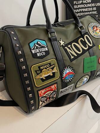 Y2K Style Embroidery Large Capacity Duffel Bag Wallet, Multifunctional Portable Gym Bag, Wet And Dry Separation Travel Bag, Lightweight Training Bag, Fashionable Luggage Bag, Suitable For Students, Cruise Essentials, School, Hospital, Airport, Gym, Travel Vacation, Weekend Overnight, Hiking, Outing, Sports Training, Outdoor Sports, Holiday Gifts, Birthday Gifts Bag For School School Accessories School Stuff