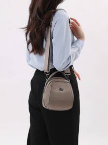 Nylon Multi-Pocket Casual Crossbody Shoulder Handbag For Women, Detachable Strap, Zipper Closure, Suitable For Commute, Shopping, Date