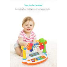 1pc 2025 New Electronic Piano Music Toy, Infant Soothing Toy, Children's Sound Enlightening Toy, Voice Activated Toy, Birthday/Christmas/Halloween Gift (Battery-Free Toy)