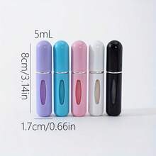 5 件便携式 5ml 迷你塑料底部可填充香水雾化器喷雾瓶，男女通用旅行装化妆品容器，适合作为礼物