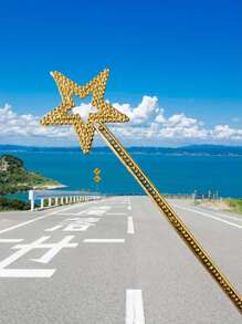 1 szt. ulepszona, grubsza, wielokolorowa różdżka w kształcie gwiazdy, odpowiednia do występów scenicznych, imprez festiwalowych, świąt, prezentów, występów na koncertach muzycznych, wielokolorowa magiczna różdżka w kształcie gwiazdy, rekwizyt na imprezę świąteczną