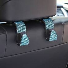2 ganchos para asiento de coche con cristales brillantes, ganchos colgadores para reposacabezas de automóvil, ganchos traseros para bolso, bolsa de la compra, ropa de color rojo - 2 piezas - Ver 14
