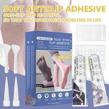 Anti Slip Sock Glue, 3.38 Floz Sock Stop Glue, Transparent Washable Fabric Paint Soft Non-Slip Adhesive For Socks, Pet Socks, Floor Mats, Blankets (Clear & Black) - 1 - Xem 5