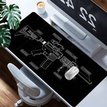 Cool Gun Pattern Gaming Mouse Pad For Desk Non-Slip Rubber Base Large MousePad Soft Desk Pad With Seamed Edges,Big Size Keyboard Pad For Home,Office Decor