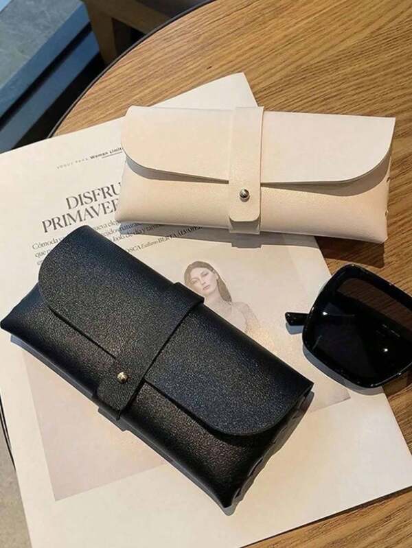 Modische Brillenetui mit solidem Verschluss, schwarz und weiß, für einfach und elegant, leicht zu tragen, für Männer und Frauen, tragbares Etui für Brillen und Sonnenbrillen, ideal für Reisen und Gepäckaufbewahrung, Brillenzubehör für Frauen
