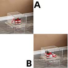 1pc High-Quality Magnetic Transparent Acrylic Shoe Box, Stackable Display Storage Box For Shoes, Handbags And Collectibles - Clear - View 6