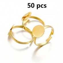 20/50 piezas a granel Anillos en blanco metálicos ajustables de 7-10mm, aptos para hacer joyas de anillos hechos a mano DIY