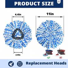 Replacement Triangle Mop Head Compatible With O-Cedar RinseClean Mop