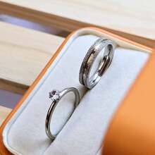 aliança de namoro banho a prata 925 4mm diamantado + Solitário (COD-91)