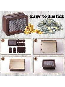 1pc Wooden Piggy Bank With Numbered Counter, Default 10000€, Light Brown Shade, Home Decor Coin Box, Back-To-School Essential, Wooden Cash, 2025 New Wooden Cash Savings Box, Cash Savings Box, Coin Counter Piggy Bank, Wooden Money Box With Counter - Multicolor - View 4