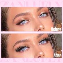Lash Clusters Wispy Eyelash Clusters C-Curly Individual Lashes Zanlufly Natural 300Pcs Cluster Lashes Eyelash Extension 10 12 14MM DIY Lash Extension - B-natural 01 - View 4