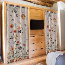 Local Warehouse, Curtains -Moth Butterfly Door Curtain For Doorway, Mushroom Moon Phase Boho Flowers Closet Door Cover Curtain For Bedroom Living Room Closet Door, 1 Panel 34" W X 80" L - 水彩蝴蝶_a49 - 查看 4