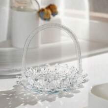 Neuer Stil zarter Kristall Blumenkorb Ornament, Handgehaltener Blumenkorb für Mädchen, Heimdekoration für Wohnzimmer, Schlafzimmer, Esszimmertisch, Dekoration für Frauen, Geschenk für Feiertage, geeignet für verschiedene Dekorszenarien