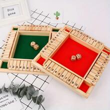 3 tipos de juegos de beber, juegos de mesa para fiestas, juego de "Cierra la caja" de madera (para 2-4 jugadores) - Tablero grande de 4 lados, 8 dados (los modelos rojo y verde son 2 dados), reglas - Divertido juego de suma para todas las edades