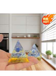 5 Cm Devil's Eye Natural Crystal Ball Pyramid Decorative Crystal Pebble, Suitable For Home Or Car Desktop Decoration.