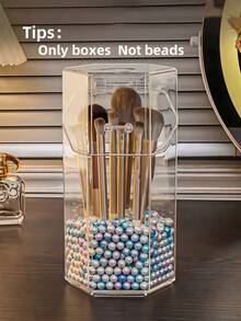 Supporto protettivo dalla polvere per pennelli da trucco, porta pennelli da trucco in acrilico trasparente, organizer multifunzionale per cosmetici, contenitore da scrivania per pennelli da trucco, rossetti, matite per sopracciglia, scatola di stoccaggio per il trucco, regalo per lei, ideale per la decorazione da scrivania e il bagno