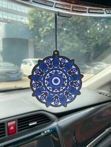 幸运恶魔之眼和瑜伽，升华能量设计，汽车空气清新剂和后视镜装饰 - 持久香味，为车内带来清新宜人的氛围，送给朋友的有趣礼物