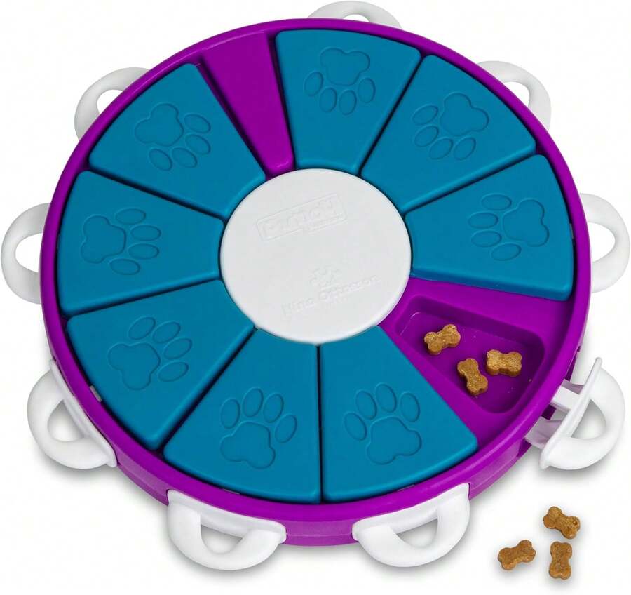 Outward Hound By Nina Ottosson Dog Brick Treat Puzzle Enrichment Toy, Level 2 Intermediate Game, Blue - Dog Twister (Purple, Blue) - 查看 1