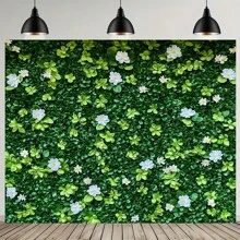 1 Pc Oversized Spring Floral & Green Leaves White Flower Wall Decor, Fiber, No Electricity Required, Comes With Holes, Best Suited For Parties, Gifts, Photos, Videos, And Home Wall Decoration