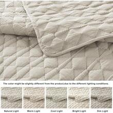 Dark Grey Quilt King Size Bedding Sets With Pillow Shams, Lightweight Soft Bedspread Coverlet, Quilted Blanket Thin Comforter Bed Cover, All Season Spring Summer, 3 Pieces, 104x90 Inches - 麥片 - 查看 5