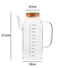 1个方形玻璃油瓶，大容量酱油醋厨房调味瓶带盖防漏密封油分配器 - 無色 - 查看 11