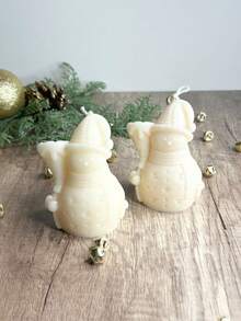 1pc Snowman, Christmas Tree, Santa Claus Candle Mold, DIY Silicone Snowman Candle Mold For Candle, Wax Melt, Plaster, Soap, Resin Crafts, Christmas Snowman Design, Home Decor, Holiday Gift, Art Supplies - White - View 10