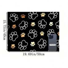 1 件速干爪印宠物喂食垫，易于清洁的宠物碗垫，适合所有季节的狗和猫，宠物笼垫 - 彩色 - 查看 15