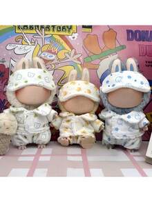 20cm Doll Pajamas Set, Doll Clothes And Accessories, Includes Pajamas & Sleep Mask (Only The Clothes Are Sold, The Small Accessories On The Clothes Are Random, Please Be Cautious If You Mind) - Yellow - View 1