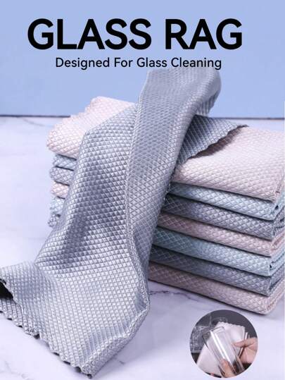 Large Magic Cloth, Fish Scale Glass Cleaning Cloth, Magic Cloth For Cleaning Glass, Absorbs Water Without Shedding, No Watermark, Kitchen And Household Dishwashing Cloth, Car Window Mirror Cleaning Cloth