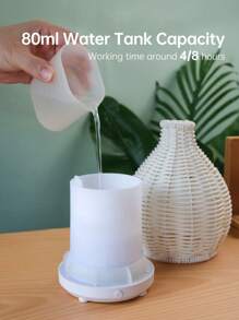 ellestfun 1pc USB 5V 80ml PP Simulation Rattan Weaving Process Ultrasonic Aromatherapy Humidifier, Suitable For Small Room Aroma Diffuser
