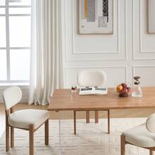 Multi Functional Dining Chairs In The Living Room (2PC), Decorated With Solid Wood Frames, Sturdy And Durable. Suitable For Various Scenarios Such As Living Rooms/Apartments/Bars/Cafes - 2PC(米色)木製餐椅 - 查看 9
