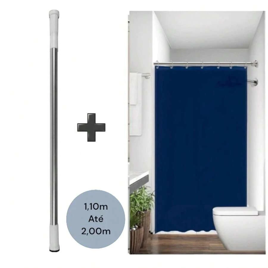 Shower Curtain Rods - BLUE POLYESTER - View 1