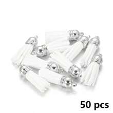 20/50 piezas Colgantes con borlas dorados y plateados, broches, accesorios para pendientes, llaveros, colgantes, borlas para manualidades y joyería DIY