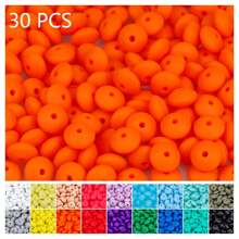 QYDCX Contas de lentilha de silicone faça você mesmo, 6/30/50/100/1800 peças, 12 mm, 30 cores, cordão faça você mesmo e contas acessórias