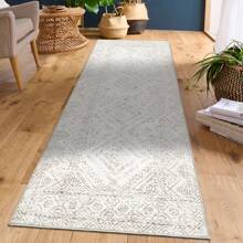 Modern Geometric Rug Low Pile Non-Shedding Rug Distressed Printed Rug Anti-Stain Non-Slip For Office Bedroom Living Room