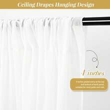 YMHPRIDE 6 Panels White Ceiling Drapes For Wedding Ceiling Drapes 5ftx10ft Wedding Arch Draping Fabric Sheer Curtains Chiffon Fabric Wedding Ceiling Decorations For Party Ceremony Stage Wedding Decoration - trắng - Xem 5