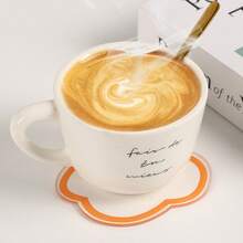 1pc Acrylic Coaster, Heat-Resistant Non-Slip Coaster, Floral Transparent Coaster - Multicolor - View 3