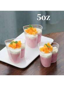 5 Oz herzförmige klare Dessertschalen, Mousse Schalen ohne Löffel oder Deckel, wiederverwendbare Kuchenformen für Desserts, Pudding, Gelee, Vorspeisen, Parfait, geeignet für Muttertag, Valentinstag, Hochzeiten, Geburtstage, Picknicks, Teepartys und mehr
