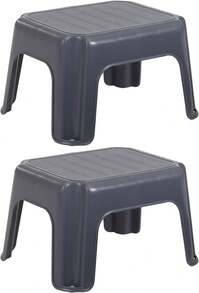 Rubbermaid Roughneck Step-Stool Bisque Lightweight Holds Up To 300 Pounds Ideal For Kitchen-Bath Skid-Resistant - Gray - View 1