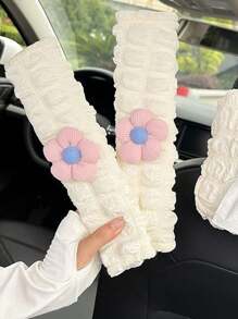 1 pièce/2 pièces Housse de ceinture de de voiture à motif floral, protecteur d'épaule de ceinture de style simple, accessoires automobiles universels
