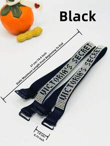 性感闪亮多色水钻可拆卸肩带，女士胸罩装饰，高弹性，黑色/白色/红色/杏色，适合狂欢 - 彩色 - 查看 15