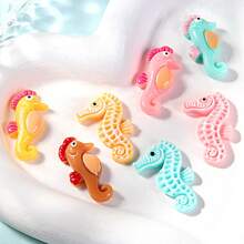 Enjoy Fun of DIY 10/20pcs Cute Resin Mini Seahorse Figurines, Realistic Marine Life Ornaments And Craft Supplies